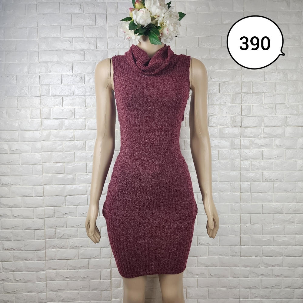windsor small maroon knit cowl neck dress - Picture 1 of 5